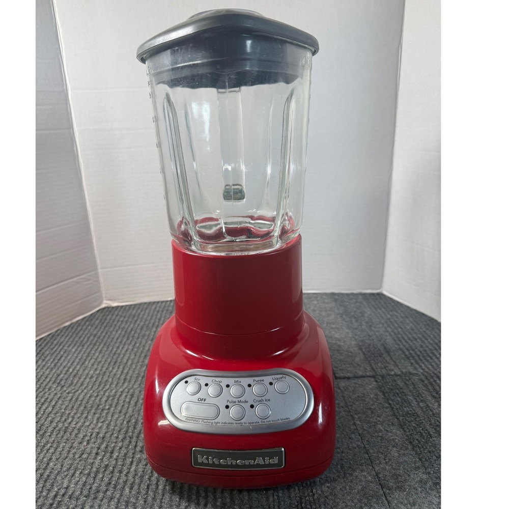 KitchenAid 5 Speed Ultra Power Blender Red Glass Jar KSB565ER (Tested, works)